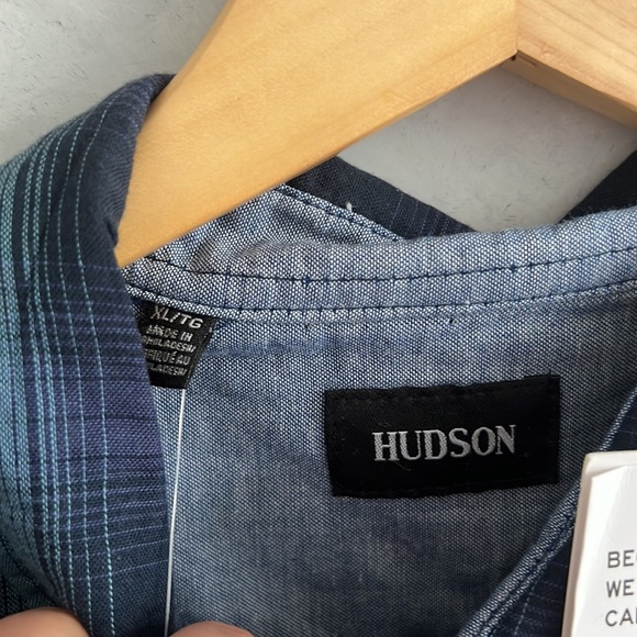 Hudson Jeans Mens Long Sleeve Shirt cut from 100% cotton with a straight Size XL - Picture 4 of 7